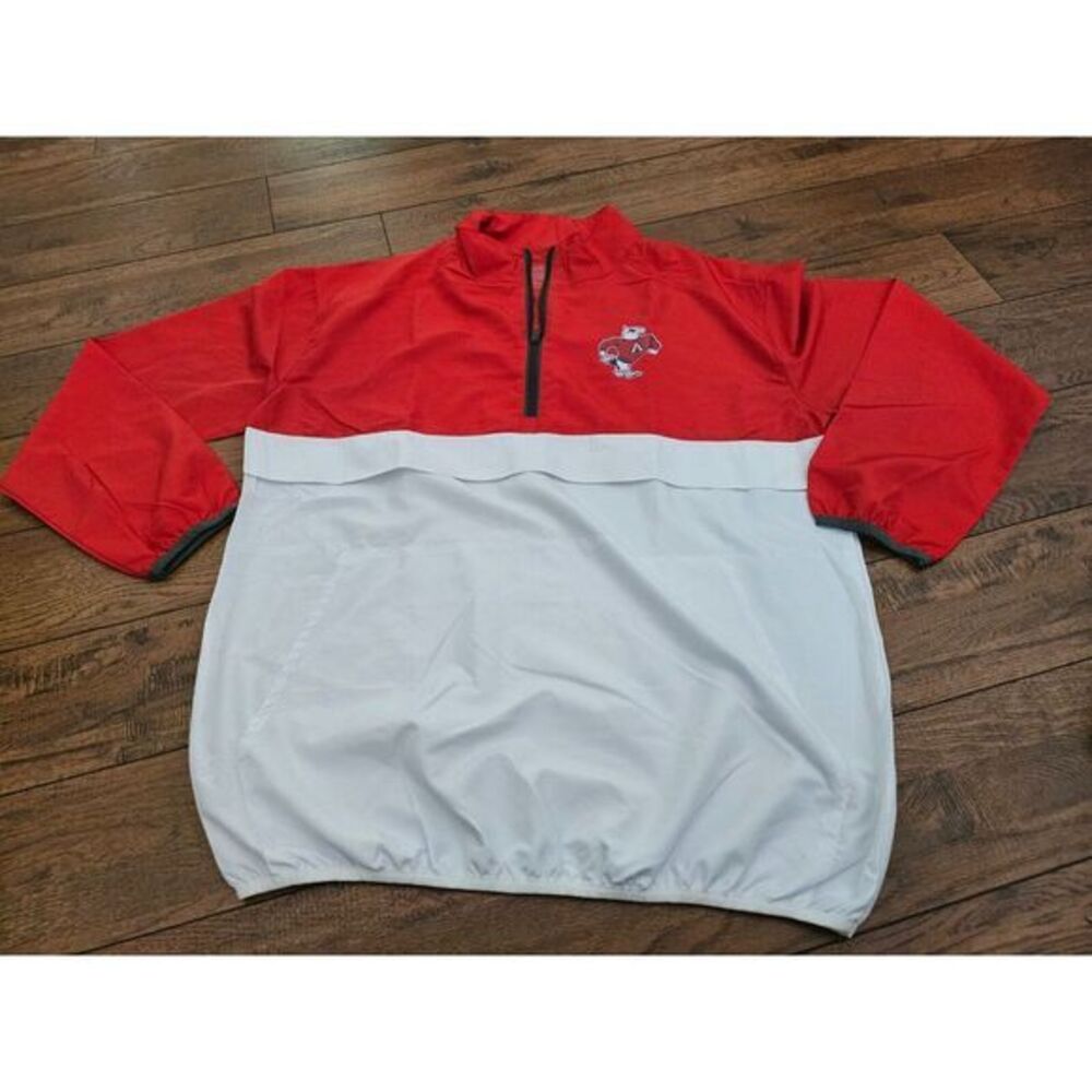 North & Acrux South Bend Adams Eagles Pullover Adult Large Red White Windbreaker